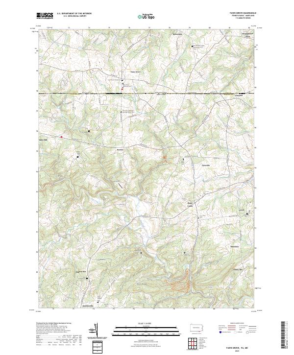Fawn Grove, PA-MD — USGS 7.5-minute topo (2023)
