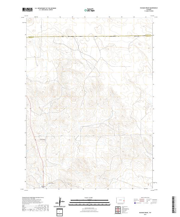 Hileman Draw, WY — USGS 7.5-minute topo (2021)