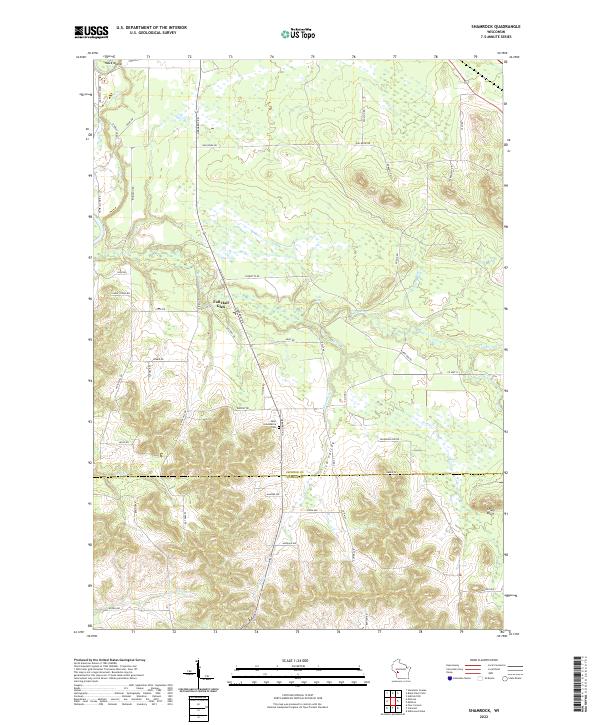 Shamrock, WI — USGS 7.5-minute topo (2022)