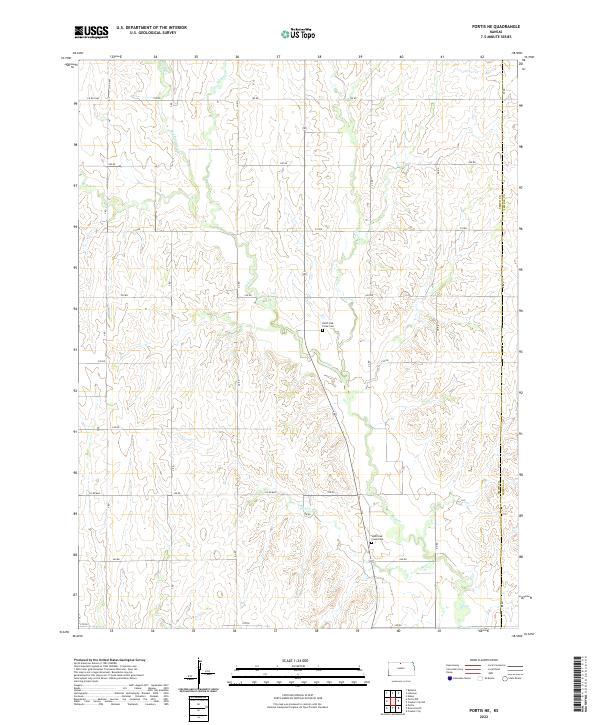 Portis NE, KS — USGS 7.5-minute topo (2022)