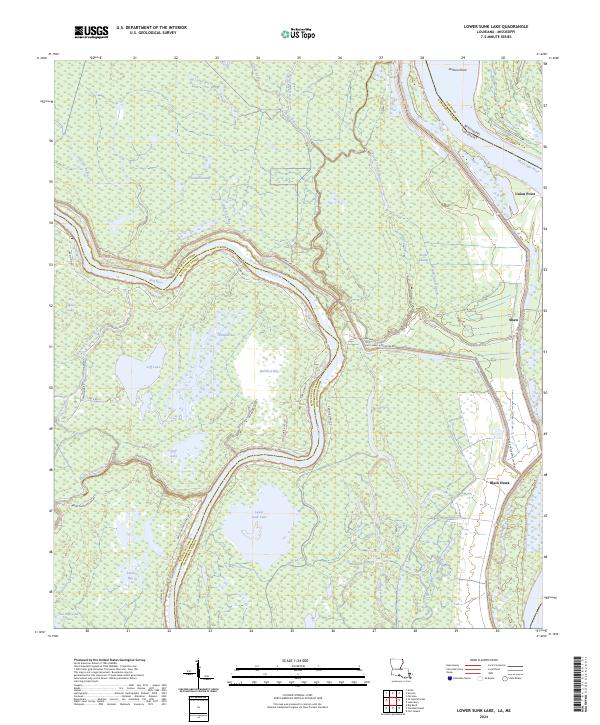 Lower Sunk Lake, LA-MS — USGS 7.5-minute topo (2024)