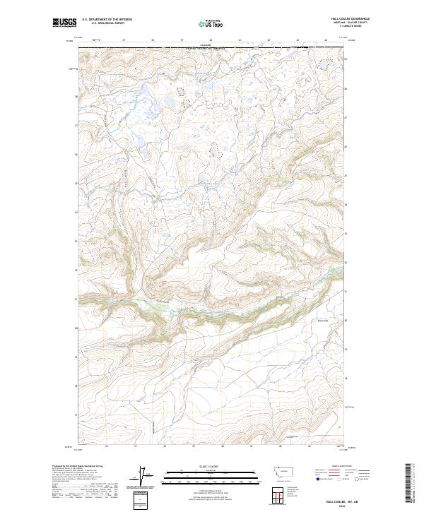 Hall Coulee, MT-AB — USGS 7.5-minute topo (2024)