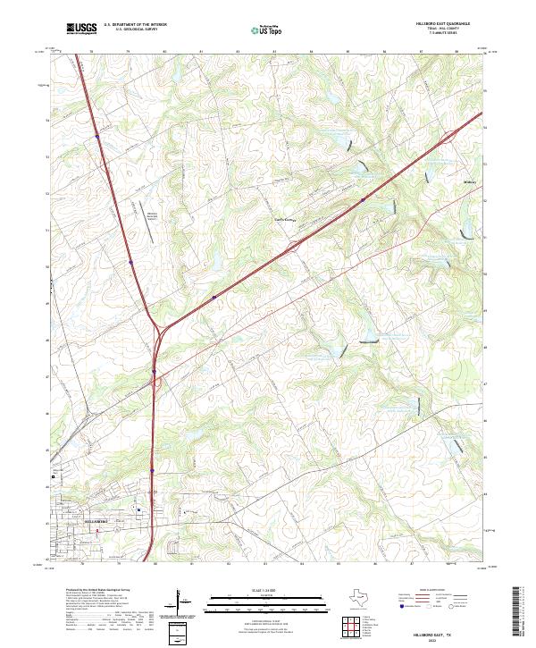 Hillsboro East, TX — USGS 7.5-minute topo (2022)