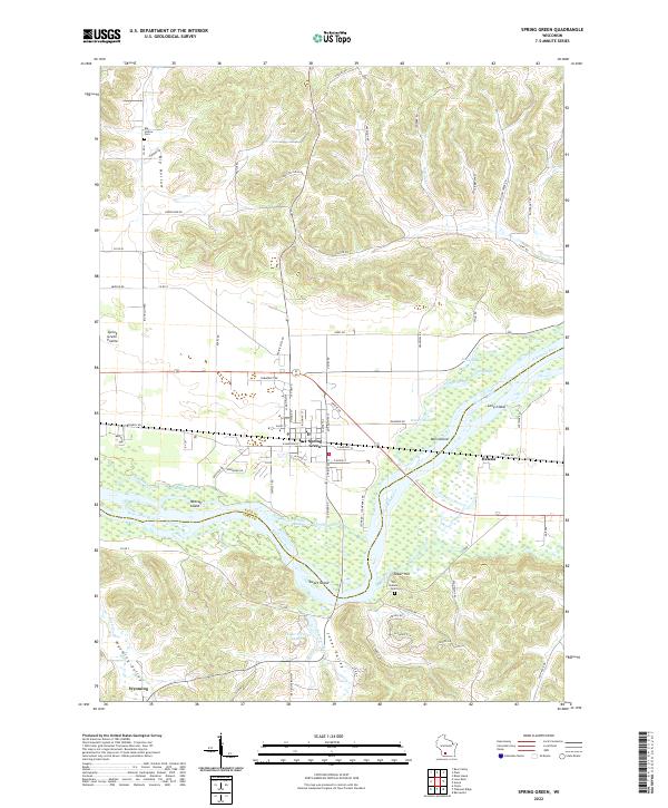 Spring Green, WI — USGS 7.5-minute topo (2022)