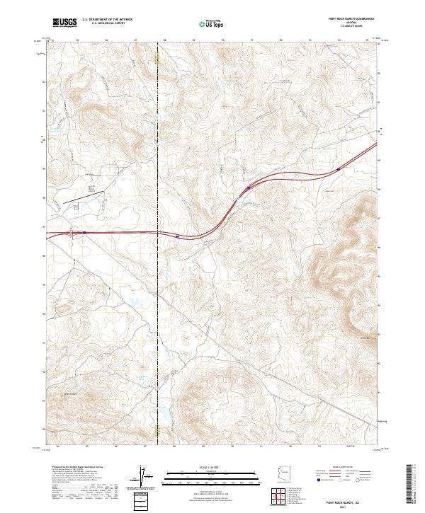 Fort Rock Ranch, AZ — USGS 7.5-minute topo (2021)