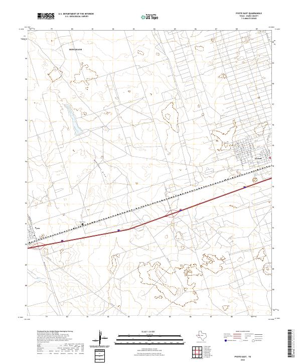 Pyote East, TX — USGS 7.5-minute topo (2022)