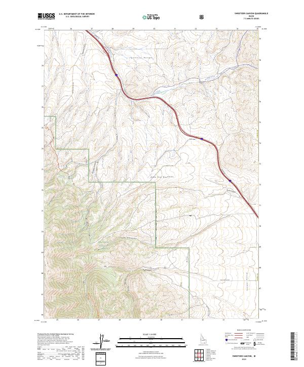 Sweetzer Canyon, ID — USGS 7.5-minute topo (2023)
