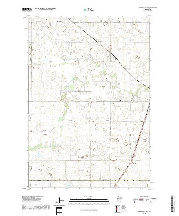 Wood Lake NW, MN — USGS 7.5-minute topo (2022)