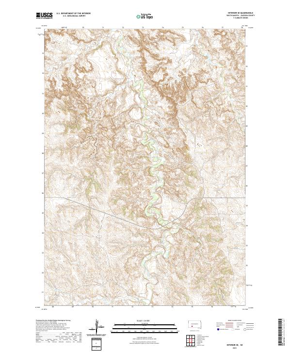 Interior SE, SD — USGS 7.5-minute topo (2021)