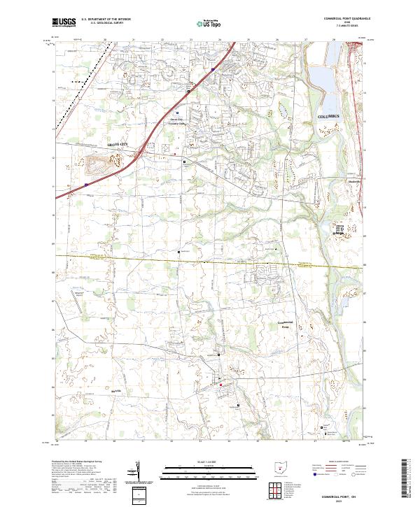 Commercial Point, OH — USGS 7.5-minute topo (2023)