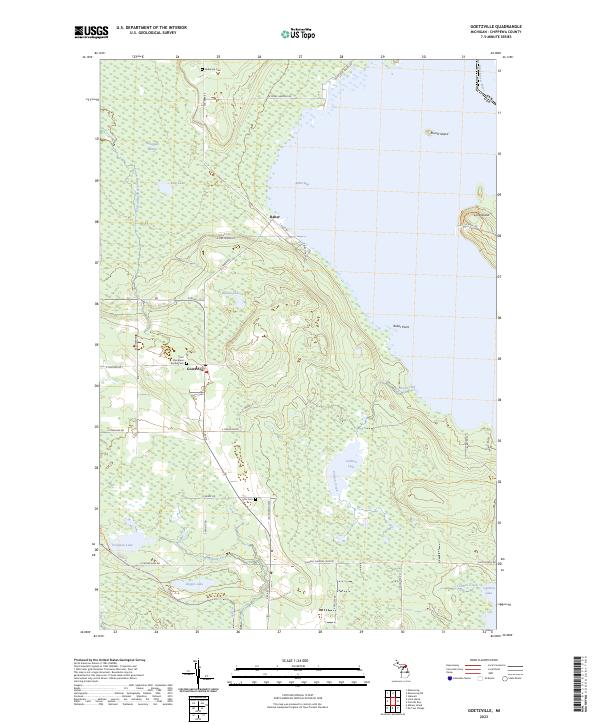 Goetzville, MI — USGS 7.5-minute topo (2023)