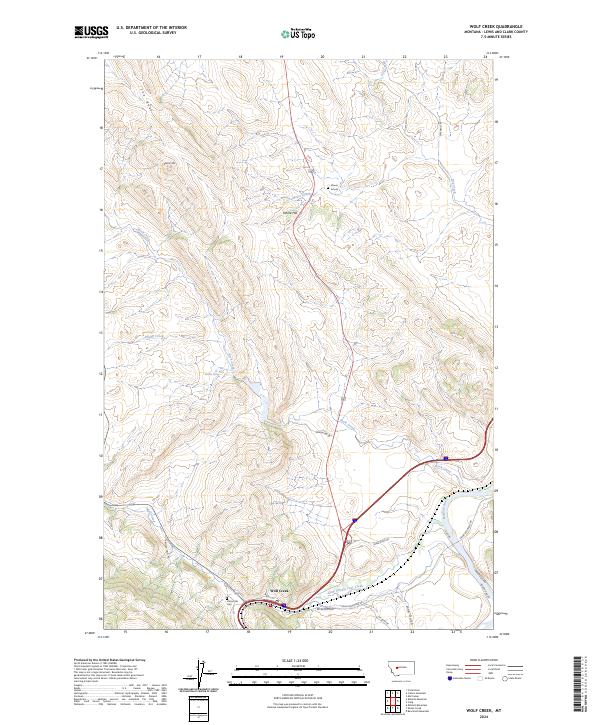 Wolf Creek, MT — USGS 7.5-minute topo (2024)