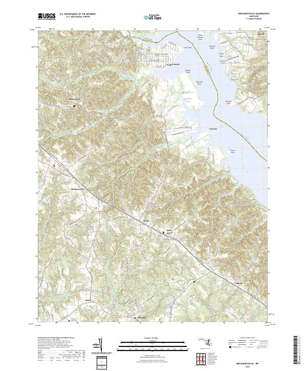 Mechanicsville, MD — USGS 7.5-minute topo (2023)