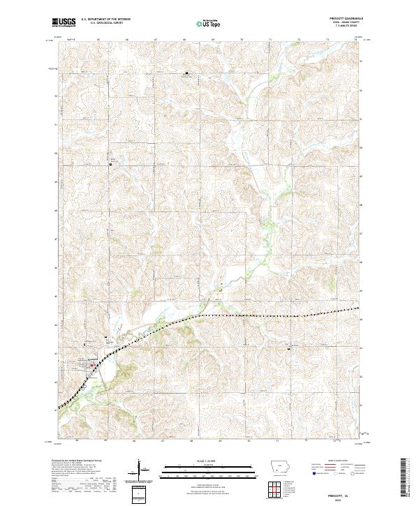 Prescott, IA — USGS 7.5-minute topo (2022)