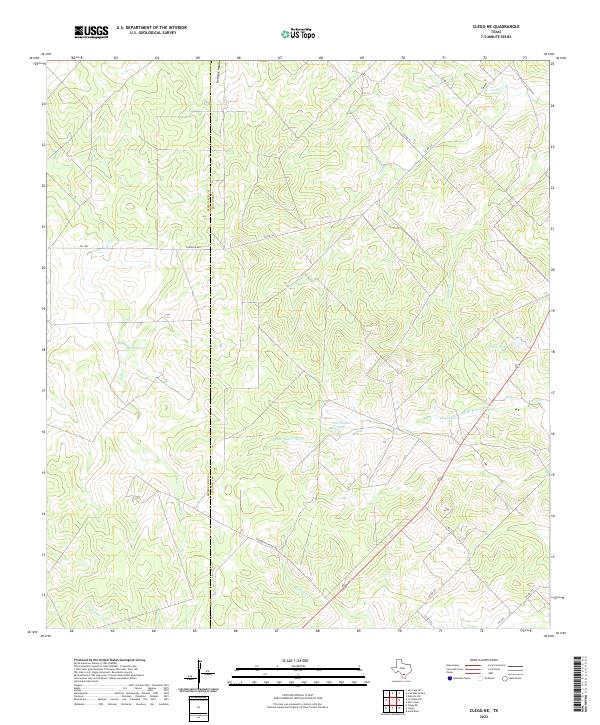 Clegg NE, TX — USGS 7.5-minute topo (2022)