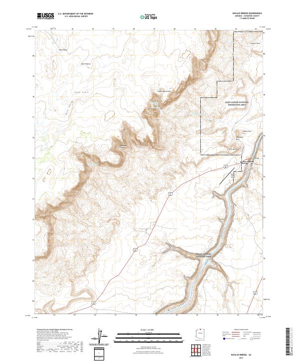 Navajo Bridge, AZ — USGS 7.5-minute topo (2021)