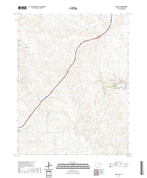 Thrall NW, KS — USGS 7.5-minute topo (2022)