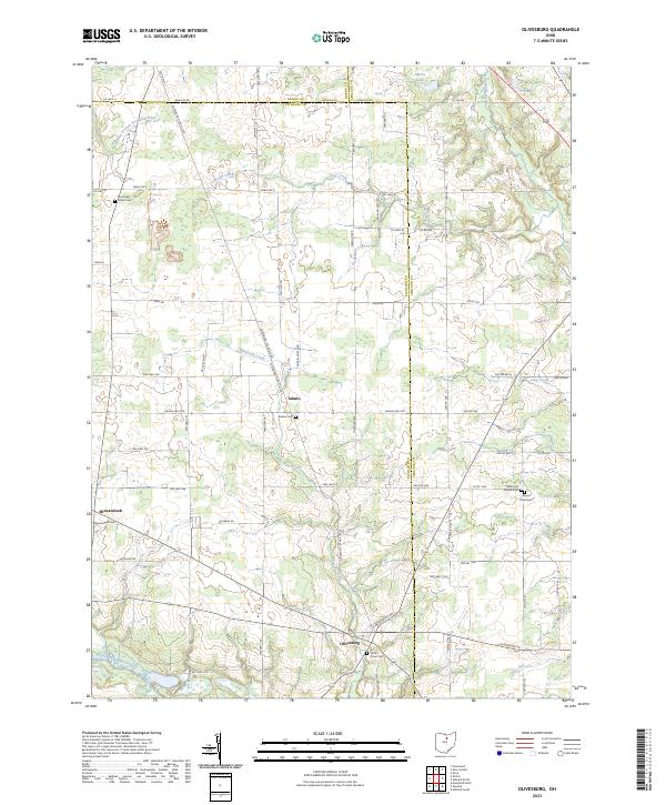 Olivesburg, OH — USGS 7.5-minute topo (2023)