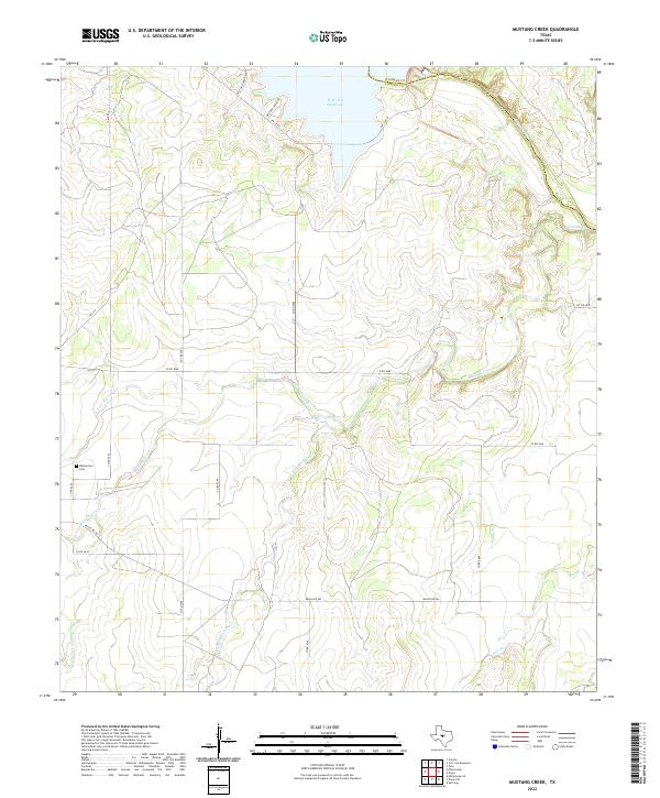 Mustang Creek, TX — USGS 7.5-minute topo (2022)