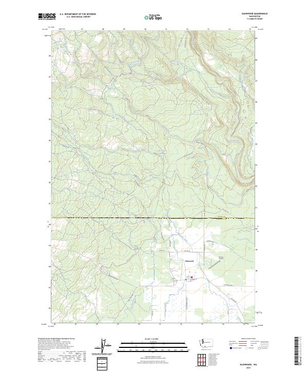 Glenwood, WA — USGS 7.5-minute topo (2023)