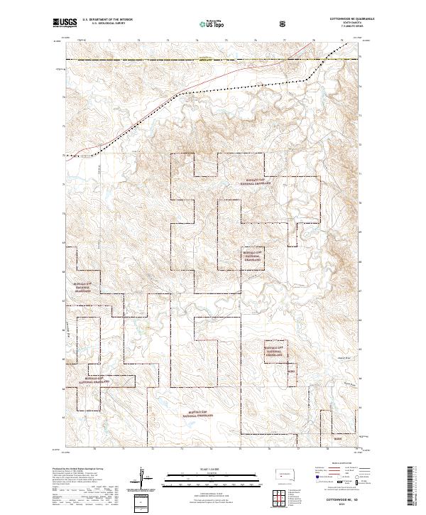 Cottonwood NE, SD — USGS 7.5-minute topo (2021)