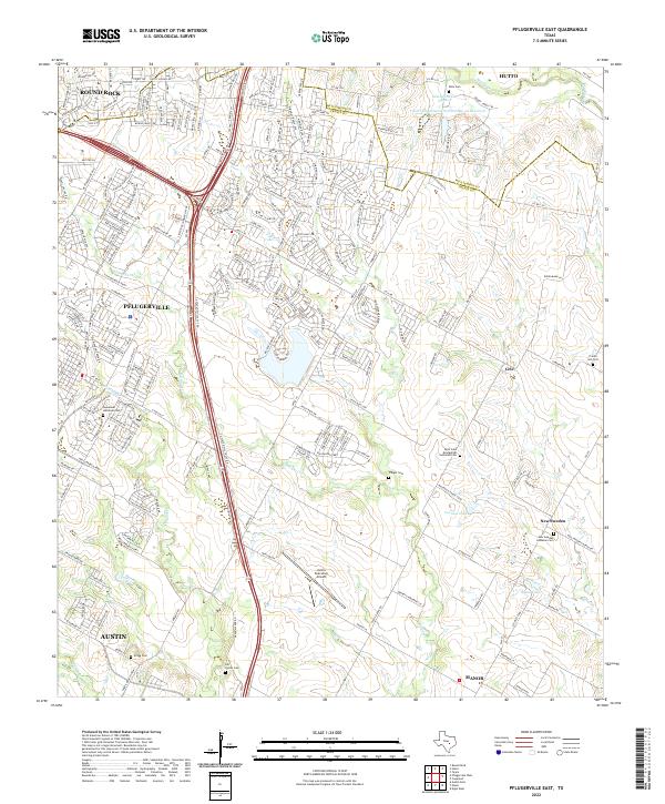 Pflugerville East, TX — USGS 7.5-minute topo (2022)