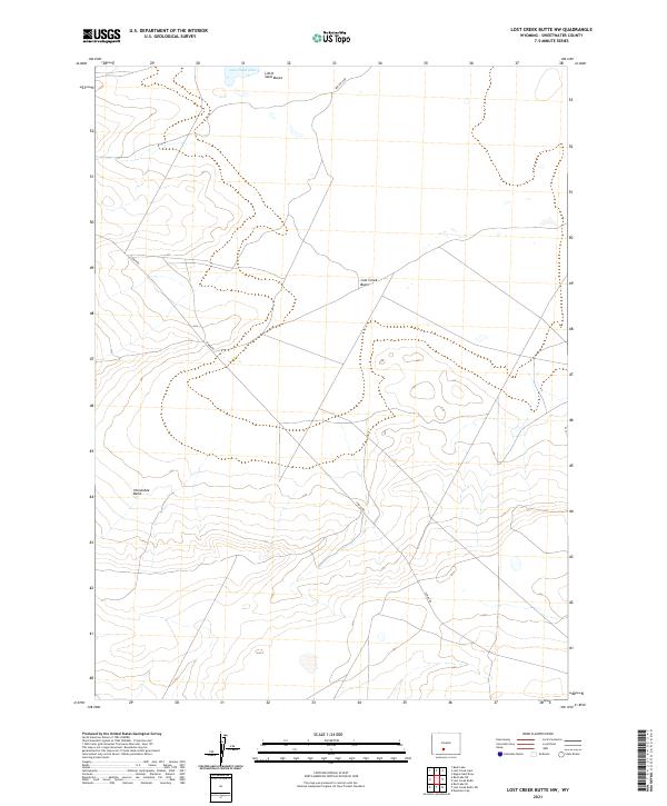Lost Creek Butte NW, WY — USGS 7.5-minute topo (2021)