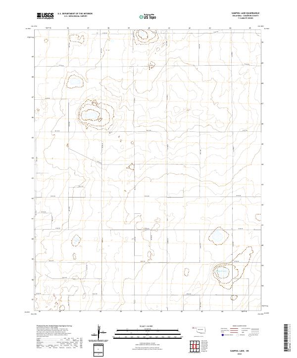 Sampsel Lake, OK — USGS 7.5-minute topo (2022)