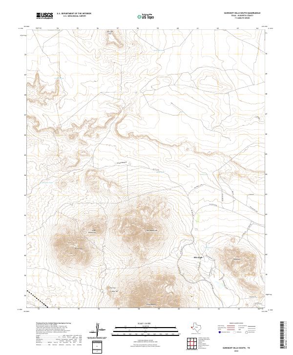 Gunsight Hills South, TX — USGS 7.5-minute topo (2022)