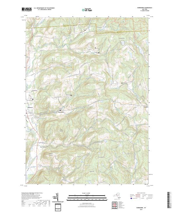 Sherburne, NY — USGS 7.5-minute topo (2023)