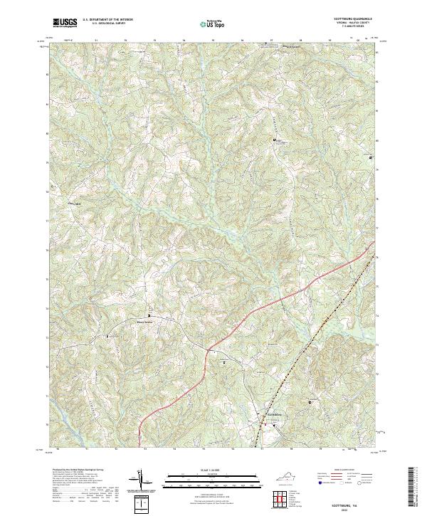 Scottsburg, VA — USGS 7.5-minute topo (2022)