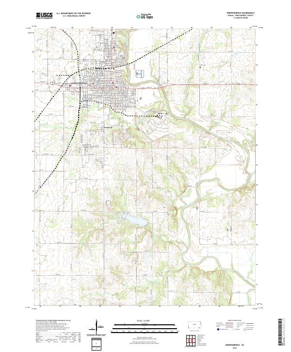 Independence, KS — USGS 7.5-minute topo (2022)