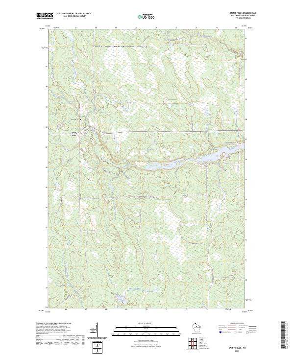 Spirit Falls, WI — USGS 7.5-minute topo (2023)
