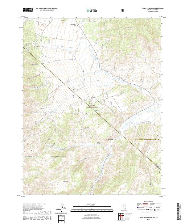 Sweetwater Creek, NV-CA — USGS 7.5-minute topo (2021)