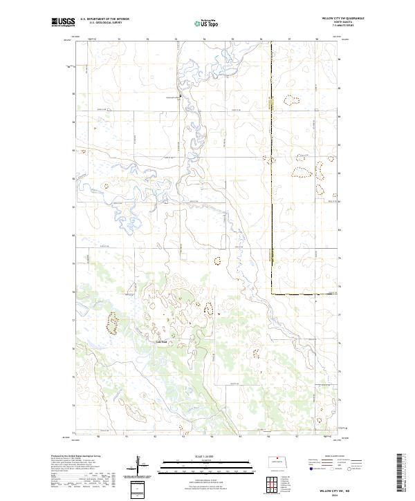Willow City SW, ND — USGS 7.5-minute topo (2024)