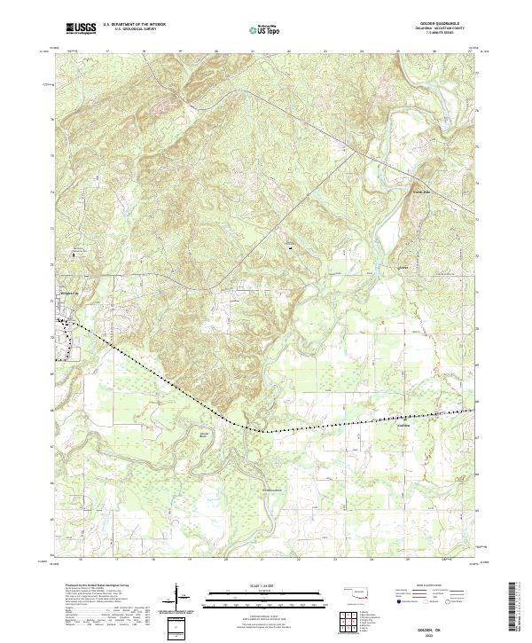 Golden, OK — USGS 7.5-minute topo (2022)