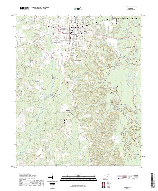 Warren, AR — USGS 7.5-minute topo (2024)
