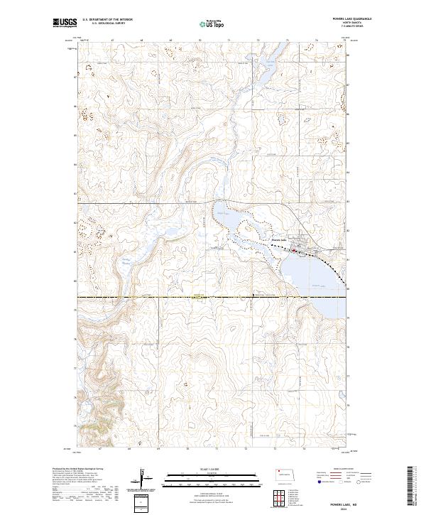 Powers Lake, ND — USGS 7.5-minute topo (2024)