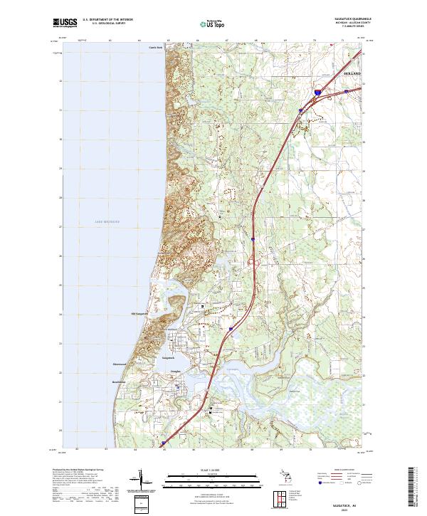 Saugatuck, MI — USGS 7.5-minute topo (2023)