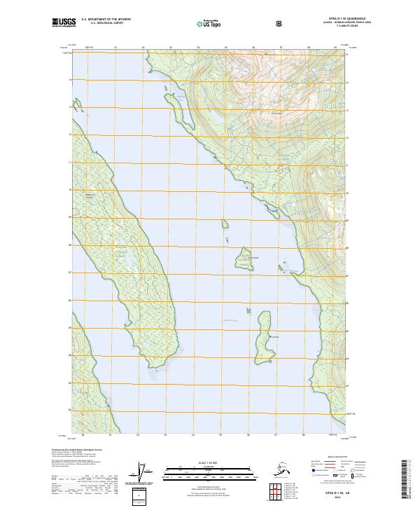 Sitka D-1 SE, AK — USGS 7.5-minute topo (2024)