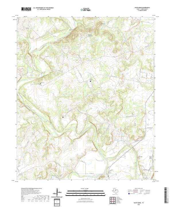 South Bend, TX — USGS 7.5-minute topo (2022)
