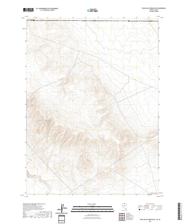 Star Valley Ridge East, NV-ID — USGS 7.5-minute topo (2021)