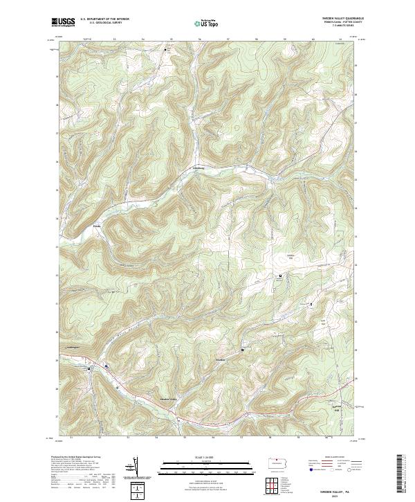 Sweden Valley, PA — USGS 7.5-minute topo (2023)