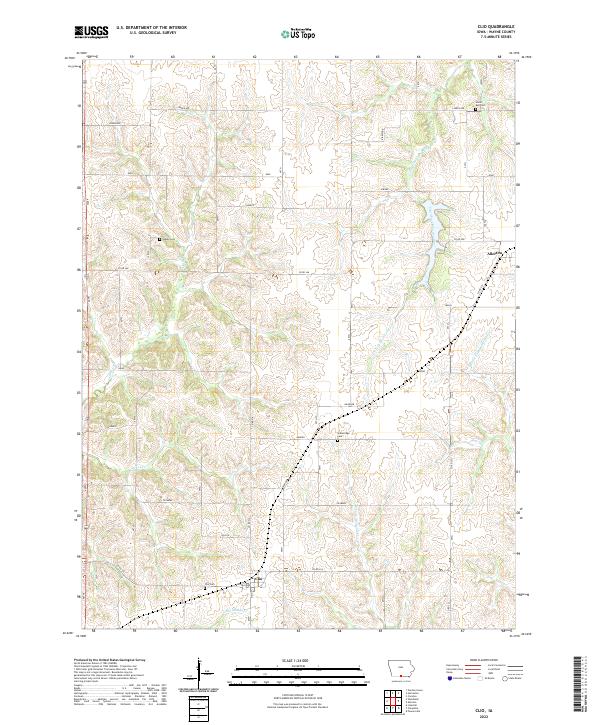 Clio, IA — USGS 7.5-minute topo (2022)