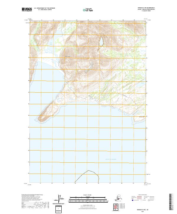 Kodiak B-2 NE, AK — USGS 7.5-minute topo (2021)