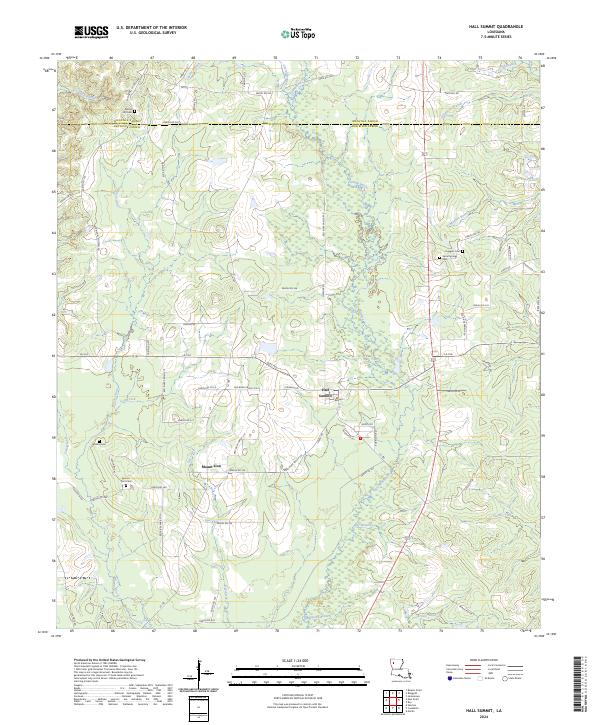 Hall Summit, LA — USGS 7.5-minute topo (2024)