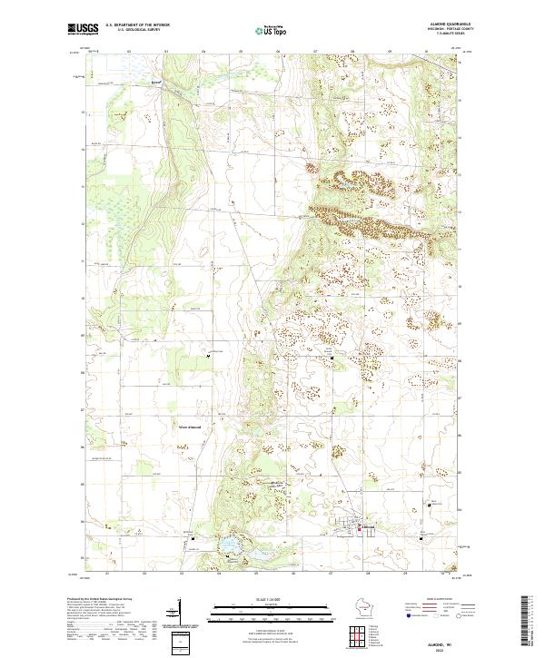 Almond, WI — USGS 7.5-minute topo (2022)