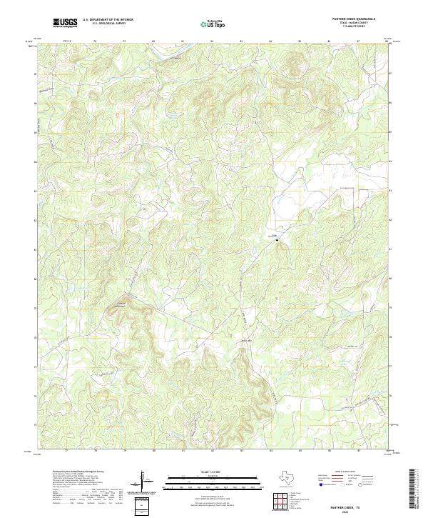 Panther Creek, TX — USGS 7.5-minute topo (2022)