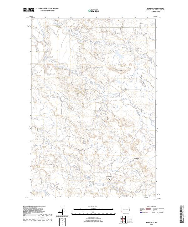 Mud Buttes, ND — USGS 7.5-minute topo (2024)