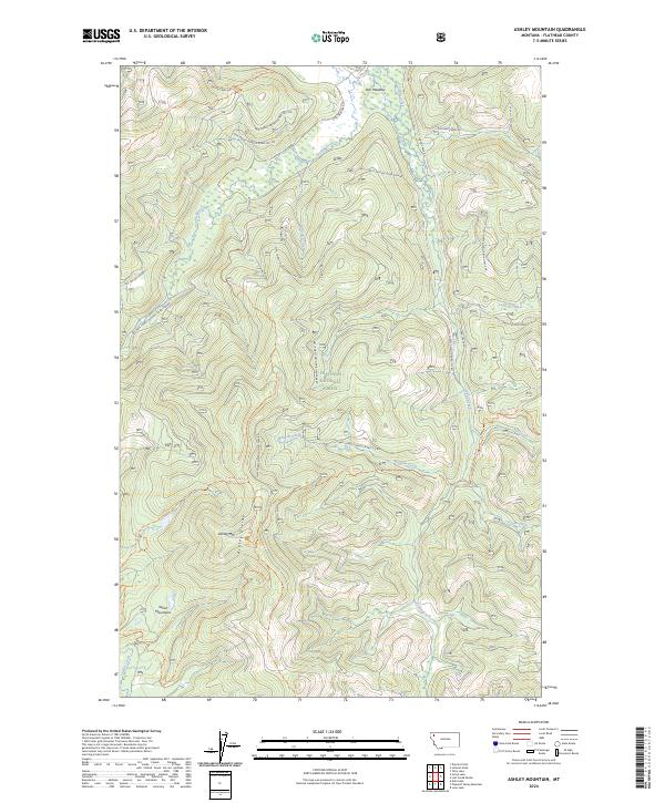 Ashley Mountain, MT — USGS 7.5-minute topo (2024)